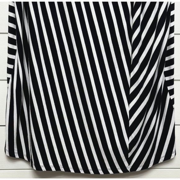 Lane Bryant Striped Side-Knot Midi Dress Womens 22/24 V-Neck Stretch 3/4 Sleeve - Picture 4 of 14